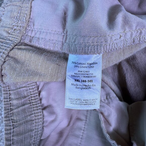 No Boundaries Elastic Waist Linen Shorts Men's Size 3XL 48-50 Tan Stretch E718 - Picture 4 of 8